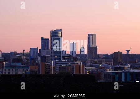 Leeds City Centre Skyline septembre 2021 Banque D'Images