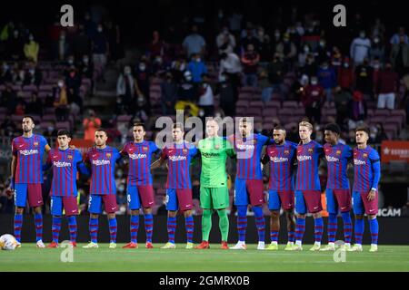 Barcelone, Espagne. 20 septembre 2021. Les joueurs de Barcelone pendant le match de la Liga entre le FC Barcelone et le FC Grenade au stade Camp Nou à Barcelone, en Espagne. Crédit: Christian Bertrand/Alay Live News Banque D'Images