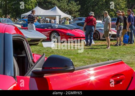 Grosse Pointe Shores, Michigan - The Eyes on Design auto show. Le salon de cette année a principalement présenté des marques qui n'existent plus. Banque D'Images