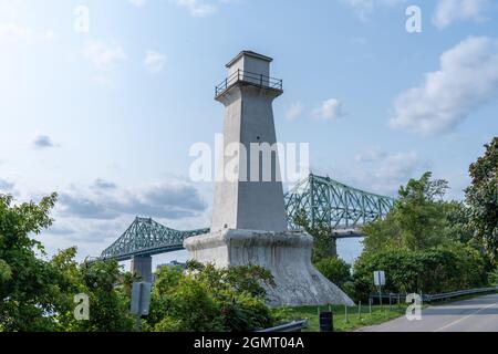 Montréal, Québec, Canada - août 3 2021 : Phare de l'Ile Sainte-Hélène. Banque D'Images