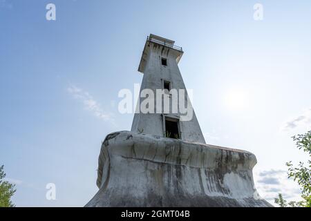 Montréal, Québec, Canada - août 3 2021 : Phare de l'Ile Sainte-Hélène. Banque D'Images