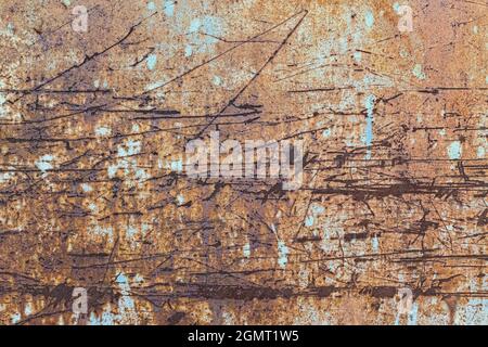 Texture métallique oxydée rouillée pour le fond gringé Banque D'Images