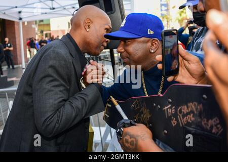 Personnalité de la radio Big Boy lors d'une cérémonie de la marche de la renommée à Hollywood pour le vrai DJ Kurt 92.3 « Big Boy » Alexander, le mercredi 8 septembre 2021, à Los Angeles. Banque D'Images