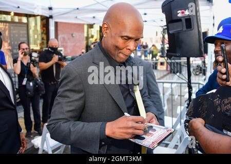 Personnalité de la radio Big Boy lors d'une cérémonie de la marche de la renommée à Hollywood pour le vrai DJ Kurt 92.3 « Big Boy » Alexander, le mercredi 8 septembre 2021, à Los Angeles. Banque D'Images