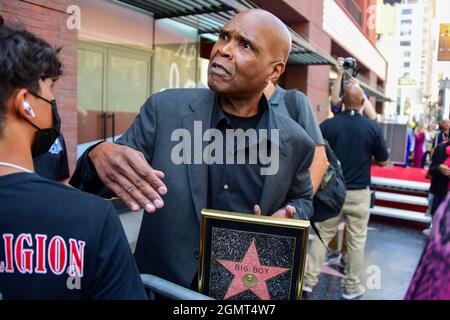 Personnalité de la radio Big Boy lors d'une cérémonie de la marche de la renommée à Hollywood pour le vrai DJ Kurt 92.3 « Big Boy » Alexander, le mercredi 8 septembre 2021, à Los Angeles. Banque D'Images