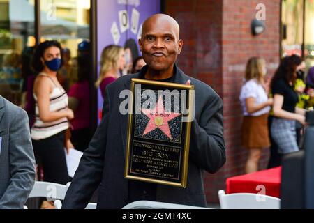 Personnalité de la radio Big Boy lors d'une cérémonie de la marche de la renommée à Hollywood pour le vrai DJ Kurt 92.3 « Big Boy » Alexander, le mercredi 8 septembre 2021, à Los Angeles. Banque D'Images