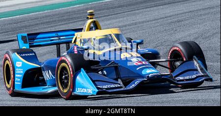 Septembre 19 2021 Monterey CA, États-Unis Jimmie Johnson, pilote de course de Chip Ganassi, sort du tour 5 lors de la course du Grand Prix de Monterey de NTT Firestone au circuit WeatherTech Laguna Seca Monterey, CA Thurman James/CSM Banque D'Images