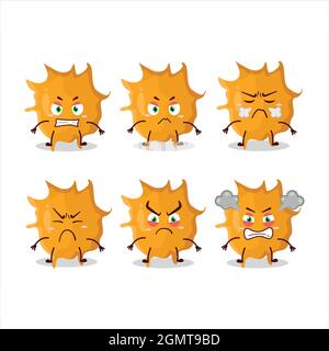 Personnage de dessin animé germe de virus avec diverses expressions en colère. Illustration vectorielle Illustration de Vecteur
