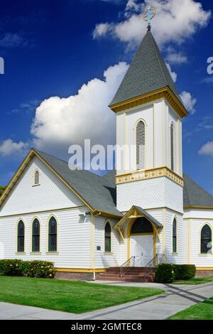 L'église presbytérienne du mémorial Graham, construite en 1890, un bâtiment de style renaissance de la Reine Anne de Californie avec de merveilleux détails architecturaux sacrés, CA Banque D'Images