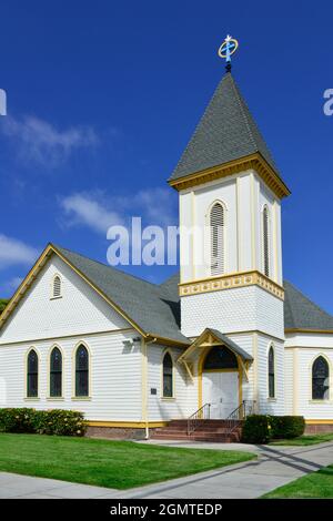 L'église presbytérienne du mémorial Graham, construite en 1890, un bâtiment de style renaissance de la Reine Anne de Californie avec de merveilleux détails architecturaux sacrés, CA Banque D'Images