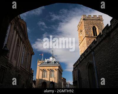 Abingdon, Angleterre - 1er février 2018 l'un des plus anciens et des plus beaux bâtiments d'Abingdon, le County Hall - aujourd'hui Abingdon Museum - a été construit entre 1 Banque D'Images