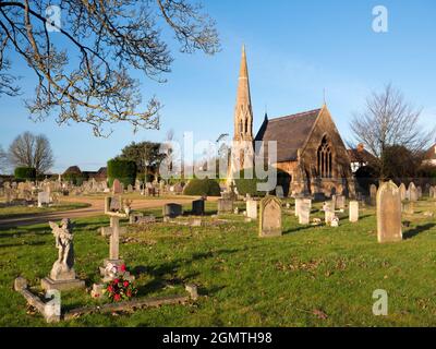 Abingdon, Oxfordshire, Angleterre - 9 janvier 2019; personne en vue. Le vieux cimetière d'Abingdon, qui a l'air paisible un beau matin d'hiver. Réc Banque D'Images