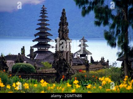 Bedugul est une station balnéaire de montagne de Bali, située dans le centre-nord de la région de l'île près du lac Bratan sur la route entre Denpasar et Sin Banque D'Images