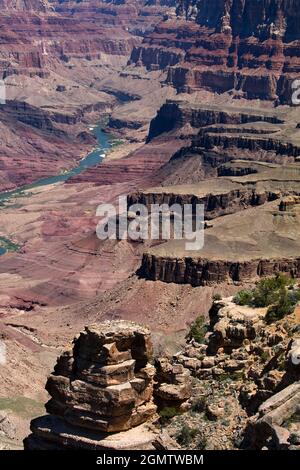 Arizona, États-Unis - juin 2008; Desert View est situé à plus de 20 miles à l'est de la principale zone développée du Grand Canyon Village, vers l'est en Banque D'Images