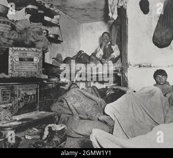 Jacob Riis photographie - hébergement non autorisé à 5 cents la nuit - habitants de taudis Banque D'Images