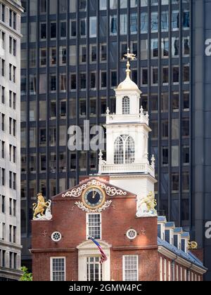 Boston, Mass, États-Unis - novembre 2013 ; construite en 1713, l'Old State House est un bâtiment historique à Boston, Massachusetts, qui était le siège du M Banque D'Images