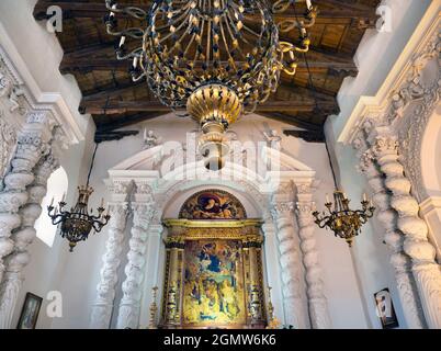 Taormina, Sicile, Italie - 20 septembre 2019 à l'intérieur de la petite église Sainte Catherine de Taormina, Sicile. Taormina est un charmant petit tracteur sur une colline Banque D'Images