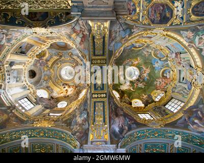Gênes, Italie - juin 2013 ; cette somptueuse basilique baroque est une cathédrale catholique de Gênes, dans le nord de l'Italie ; ses décorations ornementales - présentées ici - emplo Banque D'Images