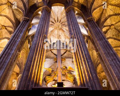 Barcelone, Catalogne, Espagne - 9 mai 2005; aucun peuple en vue, Saint Eulalia, un Saint patron de Barcelone, était une jeune vierge chrétienne romaine qui souffre Banque D'Images