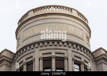 VALENCE, ESPAGNE - 13 SEPTEMBRE 2021 : bâtiment de la Banque d'Espagne à Valence Banque D'Images