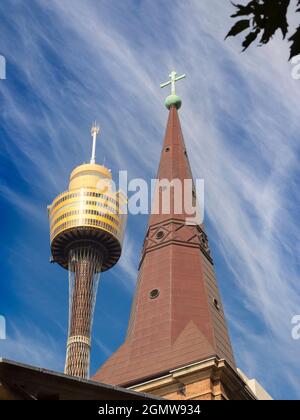 Sydney, Australie - 16 février 2019 la Tour de Sydney est la plus grande structure de Sydney et la deuxième plus grande tour d'observation de l'hémisphère Sud, Banque D'Images