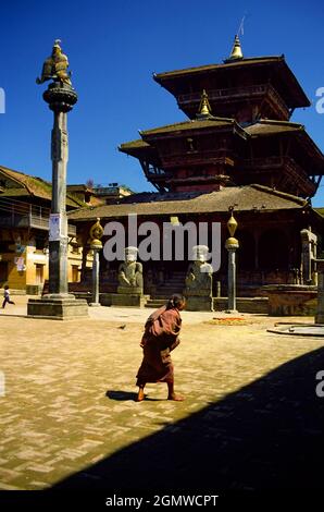 Patan, Népal - 12 octobre 1984 la ville historique de Patan est la troisième plus grande ville du Népal après Katmandou et Pokhara. Il est situé dans le centre-sud Banque D'Images