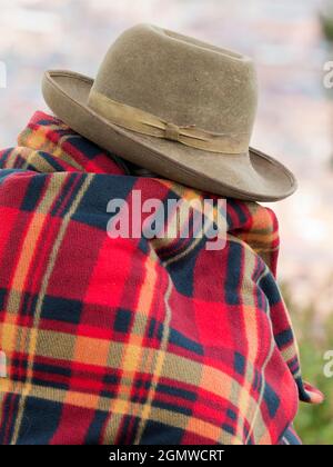 Cusco, Pérou - 11 mai 2018; une femme en photo Portrait d'une vieille femme dans un marché proche de Cusco, Pérou. Comme toutes les femmes de la région, elle porte un chapeau Banque D'Images