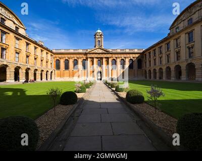 Oxford, Angleterre - 25 mars 2017; pas de personnes en vue.le Queen's College a été fondé en 1341 par Robert de Eglesfield en l'honneur de la reine Philippa de Hai Banque D'Images