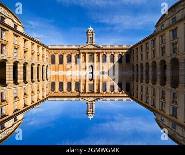 Oxford, Angleterre - le 25 mars 2017 le Queen's College a été fondé en 1341 par Robert de Eglesfield en l'honneur de la reine Philippa de Hainault, l'épouse o Banque D'Images