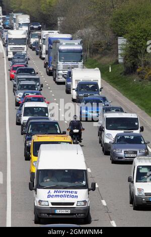 Oxford, Angleterre - 2010; circulation intense sur l'autoroute A34 juste à l'extérieur d'Oxford. L'A34 est une route importante entre les ports de la côte sud de l'Angleterre et Banque D'Images