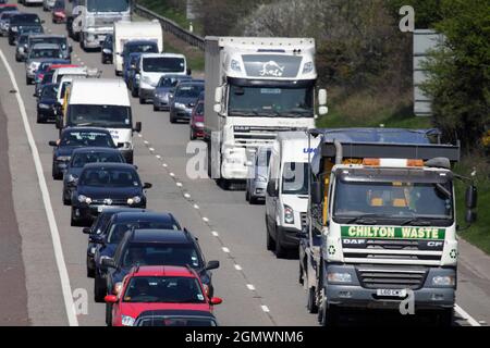 Oxford, Angleterre - 2010; circulation intense sur l'autoroute A34 juste à l'extérieur d'Oxford. L'A34 est une route importante entre les ports de la côte sud de l'Angleterre et Banque D'Images