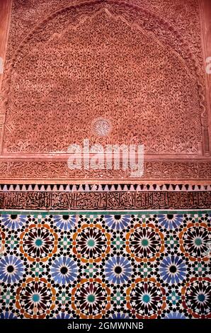 Marrakech, Maroc - janvier 2004; les tombes saadiennes sont une nécropole royale historique à Marrakech, Maroc. Ils sont situés sur le côté sud du Banque D'Images