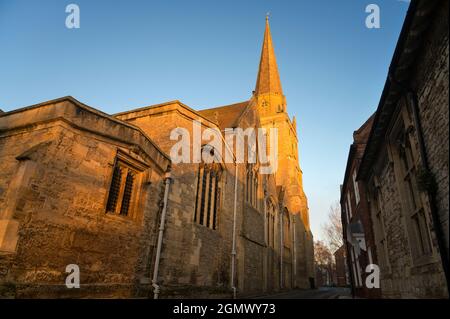 Abingdon, Angleterre - 19 janvier 2020; pas de personnes en vue. Un lieu de culte chrétien a été à cet endroit au confluent de la Tamise et de l'ock Banque D'Images