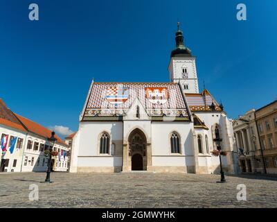 Zagreb est la capitale et la plus grande ville de la République de Croatie. Il est situé dans le nord-ouest du pays, le long de la rivière Sava, au sou Banque D'Images