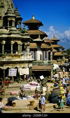 Pataan, Népal - 12 octobre 1984 la ville historique de Pataan est la troisième plus grande ville du Népal après Katmandou et Pokhara. Il est situé dans le cent sud Banque D'Images