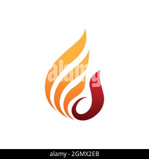 abstrait fire wing logo icon concept plat vecteur graphique conception Illustration de Vecteur