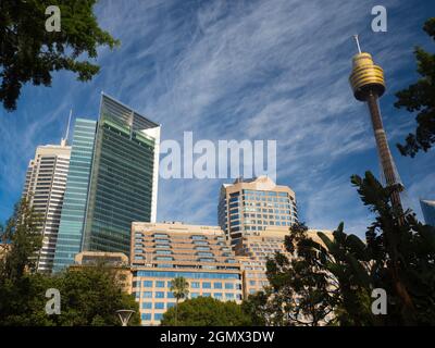 Sydney, Australie - 16 février 2019 la Tour de Sydney est la plus grande structure de Sydney et la deuxième plus grande tour d'observation de l'hémisphère Sud, Banque D'Images