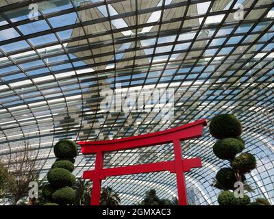 Gardens by the Bay, Singapour - 3 mars 2019 ; groupes de personnes en balle. Singapour aspire à être la ville la plus verte du monde, elle semble avoir réussi Banque D'Images