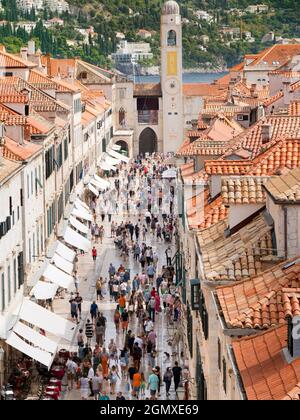 Dubrovnik est une ville croate historique sur la mer Adriatique, dans la région de Dalmatie. Site classé au patrimoine mondial de l'UNESCO, il est l'un des plus importants de Banque D'Images