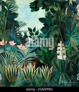 La jungle équatoriale (1909) par Henri Rousseau. Banque D'Images