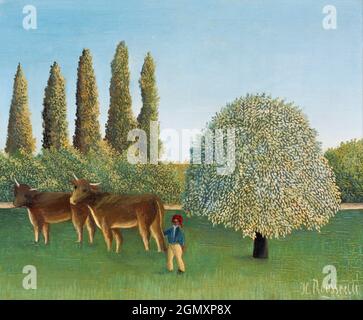 Meadowland d'Henri Rousseau (le Pasture) (1910) célèbre peinture Banque D'Images