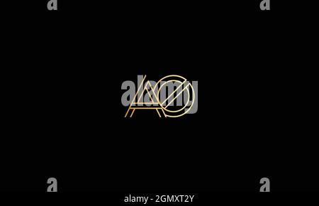 LOGO LETTRE AO AVEC DESSIN AU TRAIT POUR L'ILLUSTRATION Illustration de Vecteur