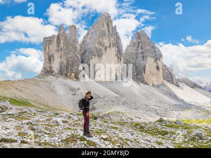 Dolomiti (Italie) - Vue sur la chaîne de montagnes des Dolomites, site classé au patrimoine mondial de l'UNESCO, en Vénétie et dans le Trentin-Haut-Adige. Banque D'Images