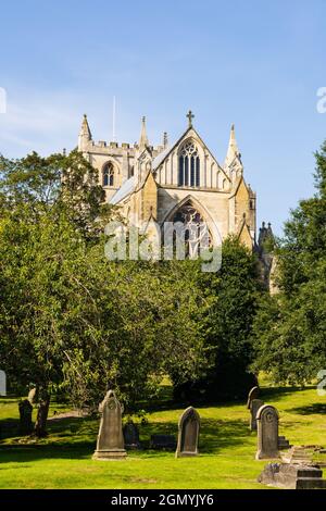 Cathédrale Saint-Pierre et Saint-Wilrid, ville de Ripon, West Riding of North Yorkshire, Angleterre. Banque D'Images