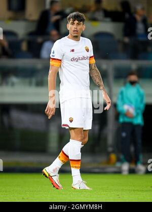 Stade Marcantonio Bentegodi, Vérone, Italie, 19 septembre 2021, Roger Ibañez da Silva (Roma) pendant Hellas Verona FC vs AS Roma - football italien Banque D'Images