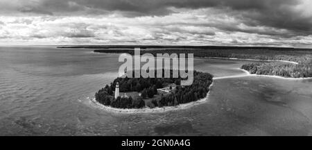 Photographie du phare de Cana Island, Parc du comté de Cana Island, comté de Door, Wisconsin, États-Unis. Banque D'Images