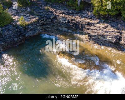 Photographie du parc du comté de Cave point, Sturgeon Bay, comté de Door, Wisconsin, États-Unis. Banque D'Images