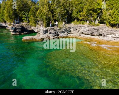 Photographie du parc du comté de Cave point, Sturgeon Bay, comté de Door, Wisconsin, États-Unis. Banque D'Images