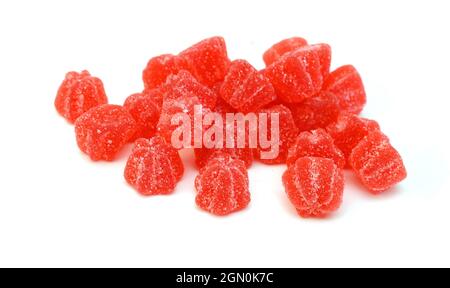 bonbons à la gelée de sucre isolés sur fond blanc Banque D'Images