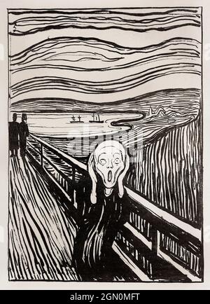 The Scream (1895) par Edvard Munch. Banque D'Images